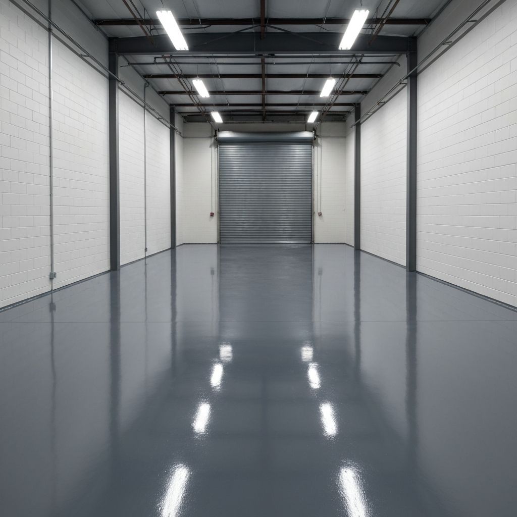 Mechanic Shop Floor — finished Industrial Epoxy — Charcoal floor