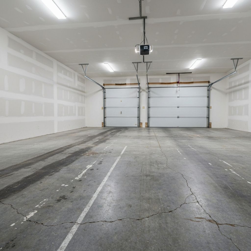 Three-Car Custom Build — bare concrete before coating