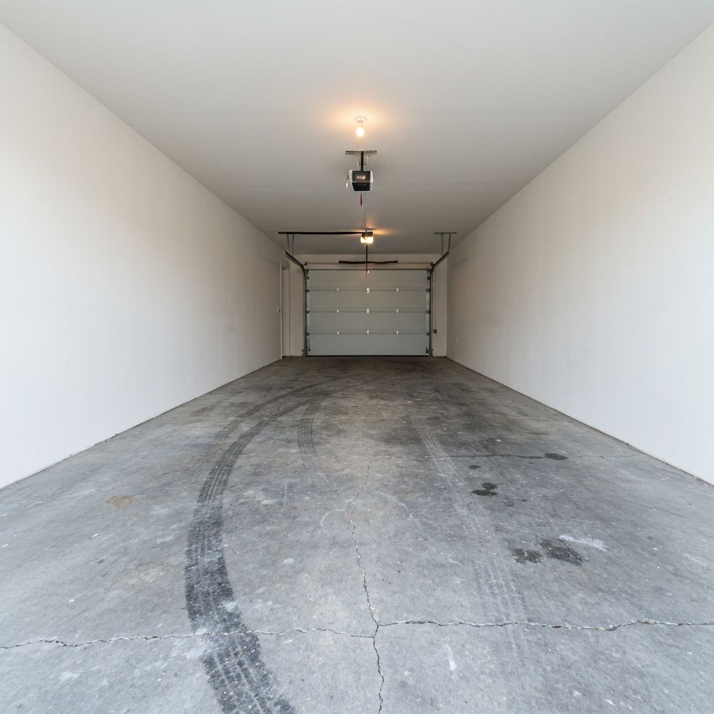Two-Car Residential Garage — bare concrete before coating