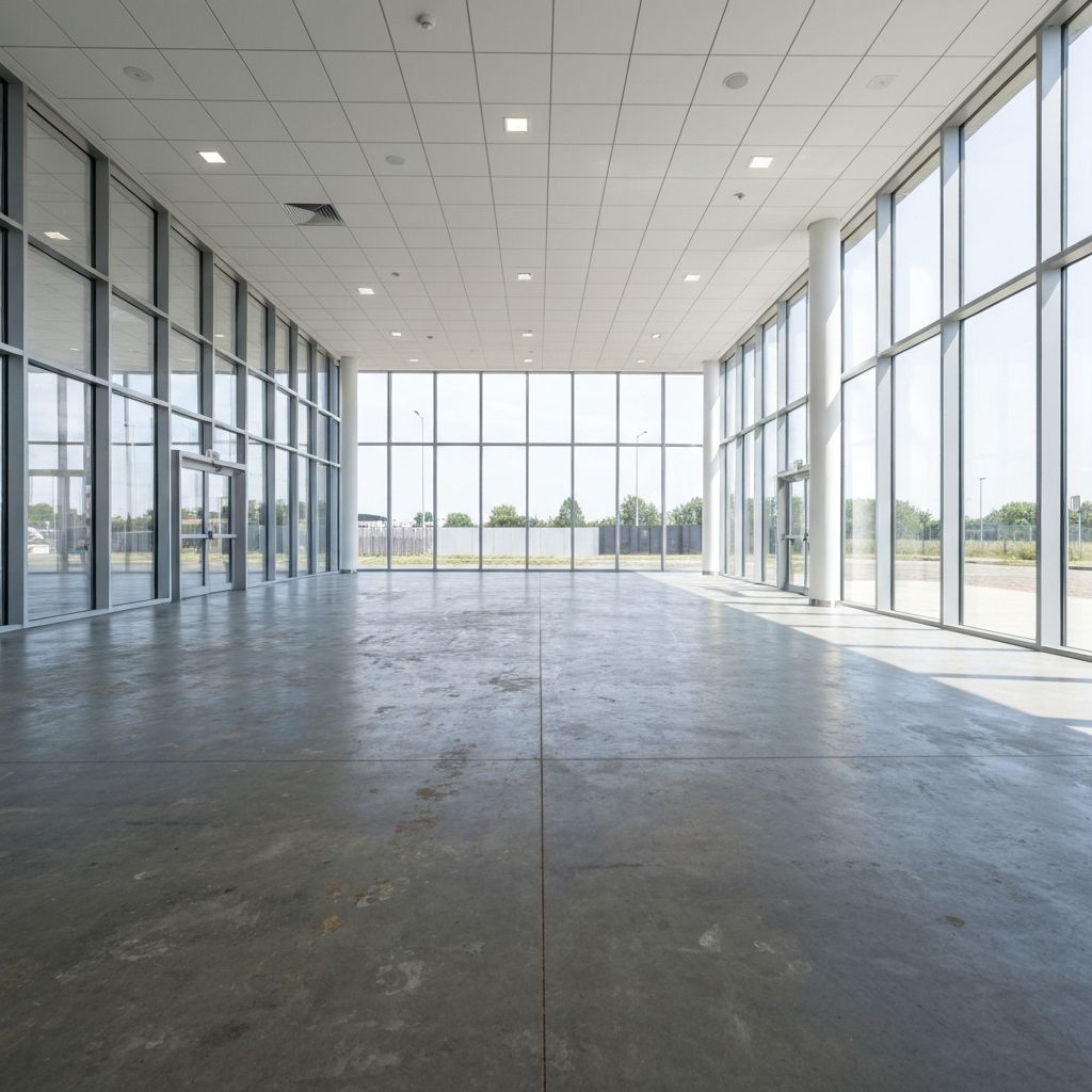 Auto Showroom — bare concrete before coating
